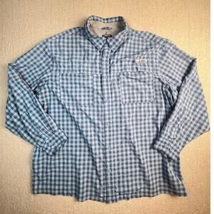 Habit Men’s 3XL Blue Checked Long Sleeve Vented Fishing / Outdoor Shirt Hiking